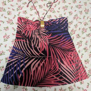 SOFIA Tube Top Tropical Print With Straps To Tie Around Neck